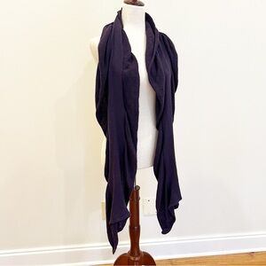 Banana Republic Scarf Womens Purple Knit Ruffle Angora Rabbit Blend Italian Yarn